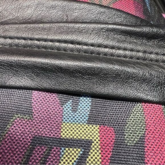 VANS BackPack BookBag Back To School Abstract Floral Leather Accent - Picture 9 of 10